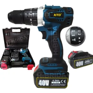 Taladro Percutor Atornillador 40v Brushless 1/2'' 2bat 4ah