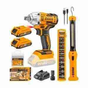 Llave De Impacto Brushless 1/2 20v + Lámpara + Juego Dados