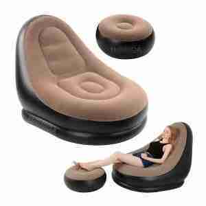 Sofá Sillón Inflable Reclinable Puff Portátil Posapie Comodo