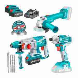 Combo Atornillador De Impacto + Rotomartillo + Amoladora 20v