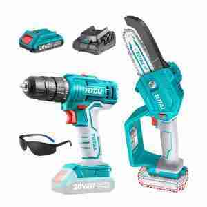 TALADRO ATORNILLADOR 20V + MOTOSIERRA INALÁMBRICA + 1 BATERÍA