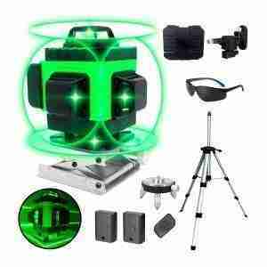 NIVEL LÁSER VERDE 16 LÍNEAS BATERÍA RECARGABLE + TRÍPODE
