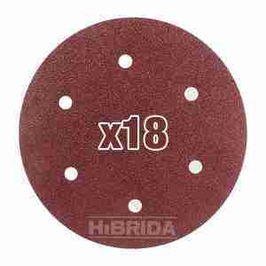 DISCO PAPEL LIJA X18 PARA LIJADORA DE PARED TECHO ABRASIVO - LIJA-225MM X 18