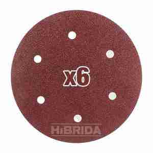 DISCO PAPEL LIJA X6 PARA LIJADORA DE PARED TECHO ABRASIVO - LIJA-225MM X 6