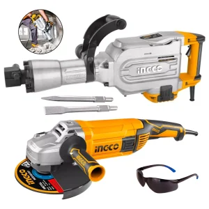 MARTILLO DEMOLEDOR 1700W + AMOLADORA ANGULAR 2600W 9''