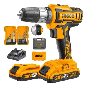 TALADRO PERCUTOR 20V + SET BROCAS MADERA METAL CONCRETO