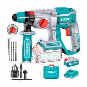 TALADRO ROTOMARTILLO INALÁMBRICO PERCUTOR 20V TOTAL ADAPTADOR CONCRETO