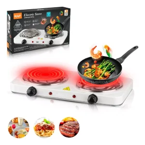 Cocina Eléctrica 2000w Hornillas Estufa Portátil Alimentos - H-2-HORNILLAS-C