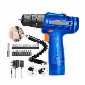 TALADRO ATORNILLADOR 12V + SET EXTENSOR DADO PUNTA BATERÍA