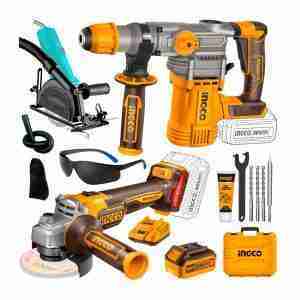 ROTOMARTILLO INALÁMBRICO BL + AMOLADORA 20V + ADAPTADOR