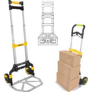 Carreta de Carga Plegable de Aluminio – Soporta 100 kg | Mango Telescópico y Ruedas Resistentes