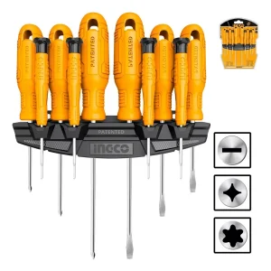 Juego de Destornilladores y de Precisión INGCO HKSD1058 | 10 Piezas en Acero Cr-V con Mango Ergonómico