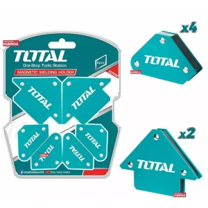 Set de 6 Escuadras Magnéticas TOTAL TAMWH6002 | Ángulos 45°-90°-135° | Fuerza 10–25 Lbs | Soldadura Precisa