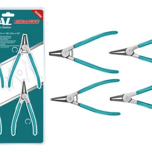 Juego de Alicates Saca Seguros TOTAL THT114041 | 4 Piezas de 180 mm para Anillos Internos y Externos