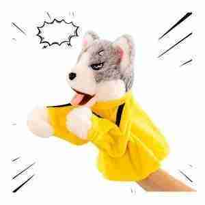 TÍTERE MARIONETA BOXEADOR PERRO HUSKY MUÑECO JUGUETE PARA NIÑOS