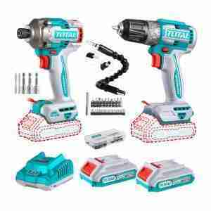 TALADRO INALÁMBRICO 20V BL + ATORNILLADOR DE IMPACTO TOTAL + 21ACCS