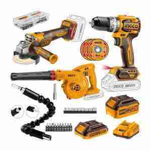 SOPLADOR INALÁMBRICO + TALADRO 20V + AMOLADORA BRUSHLESS