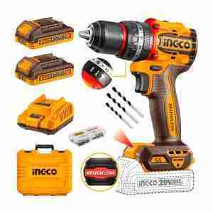 Atornillador Percutor Compact 20v 2baterías + Cargador Brushless Ingco