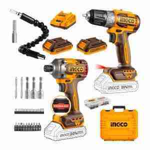 Taladro Brushless +Atornillador Impacto + 21 Accesorios 2baterías