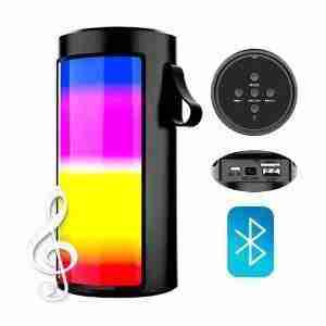 PARLANTE INALÁMBRICO BLUETOOTH LUZ LED USB SD FM BLACK