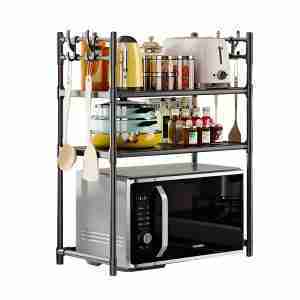 Organizador Multifuncional Para Microondas 2 Niveles Negro