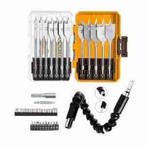 SET 12 DE BROCAS PLANAS PARA MADERA 152MM INGCO + 21 ACS