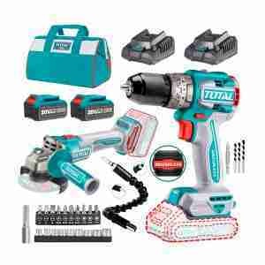 Taladro Percutor Atornillador+amoladora +cargador + Batería+21 Accesorios