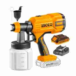 Pistola Pintar Eléctrica 800 Ml 20v Ingco + 1 Batería+ Cargador