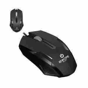 MOUSE ÓPTICO ALÁMBRICO USB EKM105 1200 DPI ERGONÓMICO NEGRO