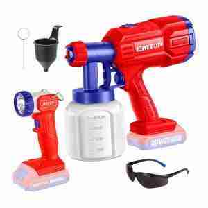 Pistola Pintar Inalámbrica 20v 800ml + Linterna 20v Emtop