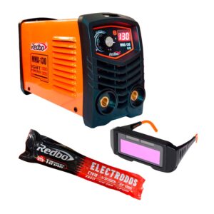 MÁQUINA SOLDADORA REDBO 130A+LENTE PROTECTOR+ELECTRODO 1/8"