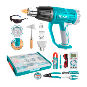 Pistola Calor 2000w +set Herramientas Multímetro Pinza Total