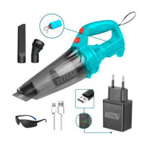 Aspiradora 0.5l 12v 7kpa Bateria Usb C+ Cubo Adaptador 5v