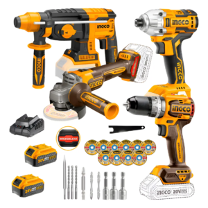 Kit Inalámbrico + Atornillador + Amoladora + Taladro + Accesorios