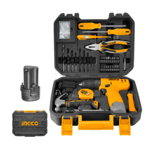 KIT ATORNILLADOR 12V SUPER SELECT + MALETA C/81 PIEZAS AMARILLO INGCO