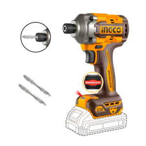 Atornillador De Impacto Brushless 20v 230nm C/2 Puntas Ingco