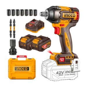 LLAVE DE IMPACTO INALAMBRICA 42V BRUSHLESS +ACCS INGCO CIWLI42602