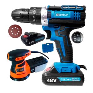 TALADRO PERCUTOR DESTORNILLADOR + LIJADORA ROTO-ORBITAL 400W