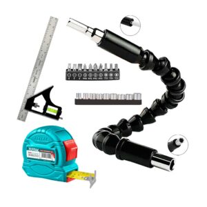 CINTA METRICA 5MT+ ESCUADRA COMBINACIÓN 12 + EXTENSOR FLEXIBLE