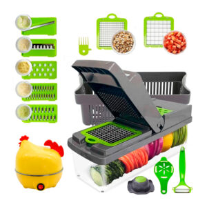 Cortador De Alimentos Manual C/ Hervidor Huevo Automático