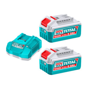 SET 2 BATERÍA LI-ION 20V 4.0AH + 1 CARGADOR TOTAL-TFBCPK2013
