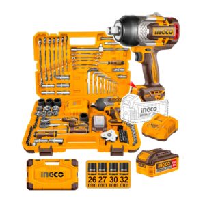 SET LLAVE DE IMPACTO 1350NM + ACC INGCO HKTHP31261 NARANJA