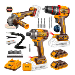 Taladro Percutor 66nm+taladro Impacto+amoladora115mm Bl+acc. Naranja Claro 50/60hz