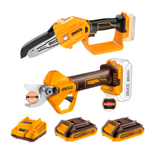 Sierra Podadora 5''+ Tijera Recta Inalámbrica 25mm Brushless Naranja Claro