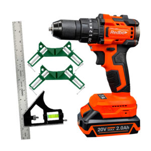 COMBO TALADRO INALÁMBRICO + ESCUADRA + PRENSA ESQUINERA 7 NARANJA