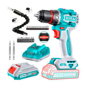 Taladro Atornillador Brushless 20v Total + 1 Batería/cargador + Accesorios