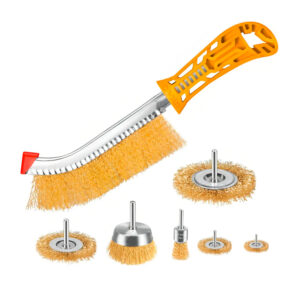 SET 7 CEPILLOS ALAMBRE CON COPA RUEDAS DE ALAMBRE INGCO