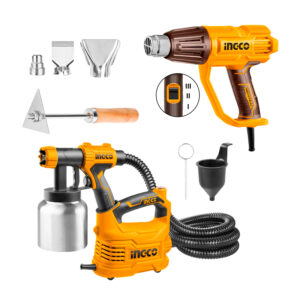 Pistola De Calor 2000w Con Boquillas +pistola De Pintar 550w Naranja Claro