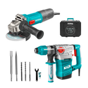 Rotomartillo Sds 1800w + Amoladora Angular 5'' 1100w Total Turquesa 50 / 60hz