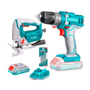 COMBO TALADRO ATORNILLADOR 45NM + SIERRA CALADORA 800W TOTAL TURQUESA 50 HZ / 60HZ